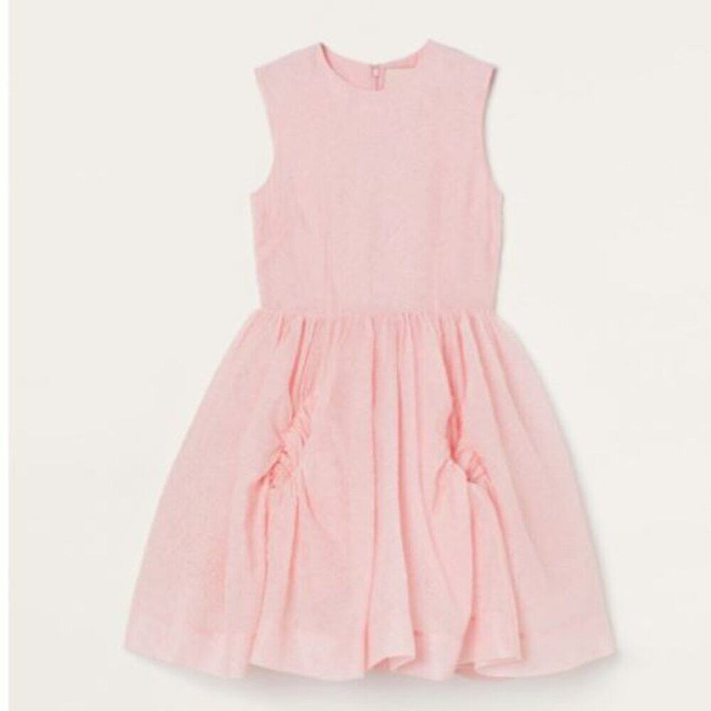 Simone Rocha x H&M Short Cloqué Mini Fit & Flare Dress Pink Sz XS